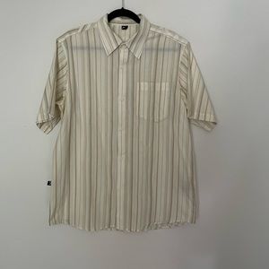 Rusty brand vertical stripe short sleeve button up XL light weight surfer brand